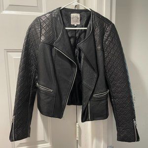 Dawn Levy Moto Leather Quilted Jacket